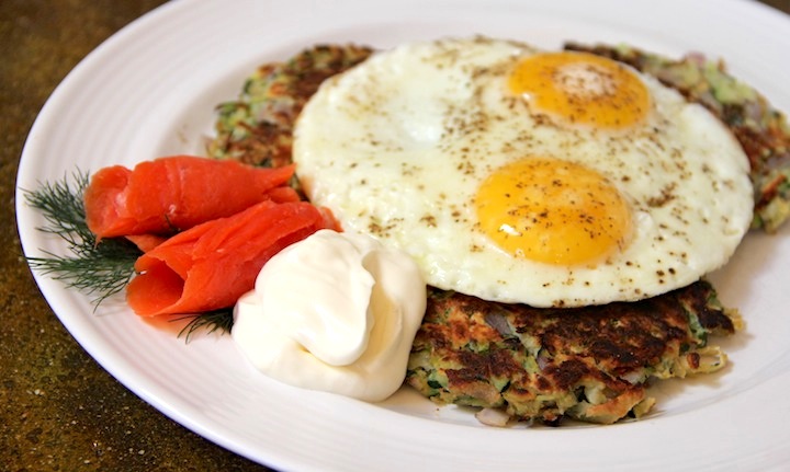 zucchini-latkes-with-fried-eggs-and-smoked-salmon